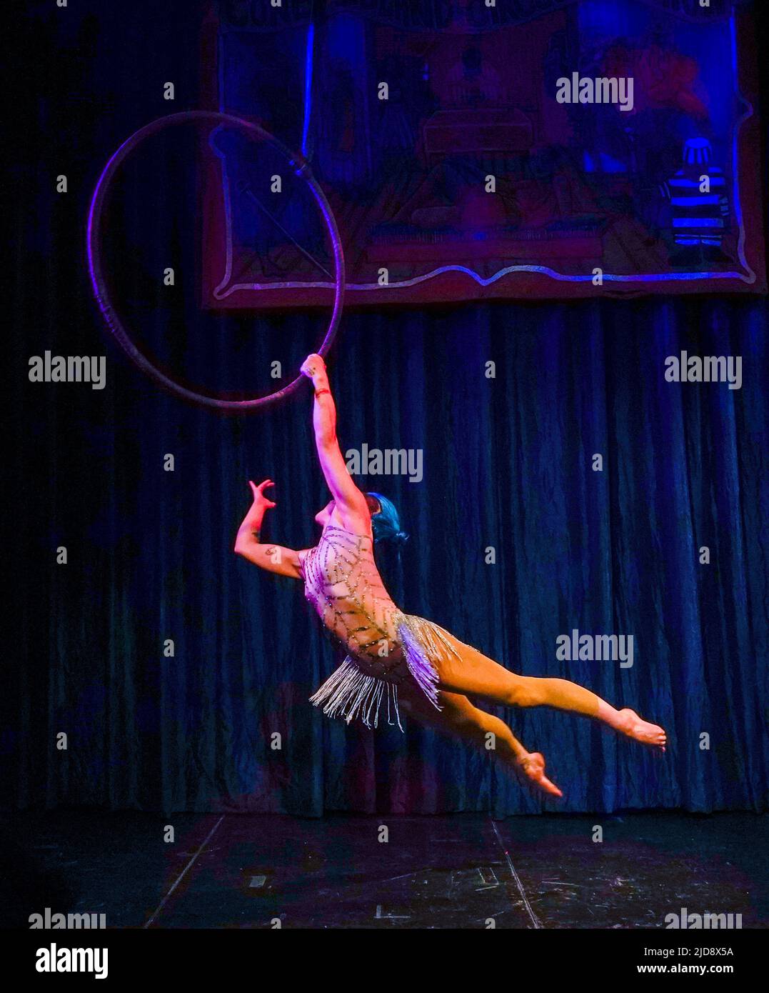 Coney Island New York June 18 2022 Alaska Performs Acrobats Blind