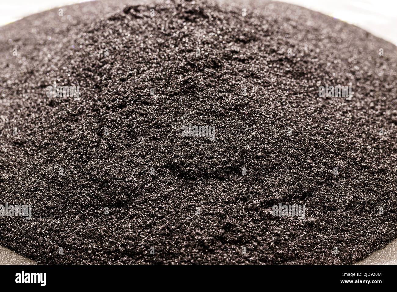 macro photography point focus of powdered graphite, powdered lubricant