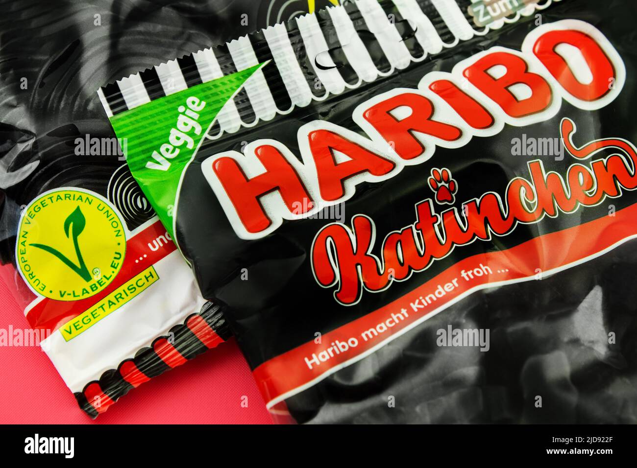 Hamburg, Germany - June 17 2022: Haribo Lakritz Schnecken und Katinchen ...