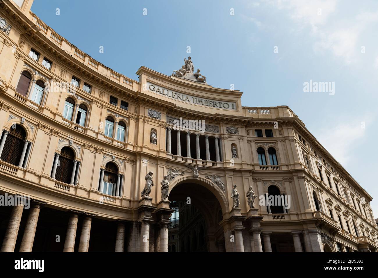 Naples, Italy. May 27, 2022. Galleria Umberto I, the main entrance to famous public shopping gallery in Naples, Italy Stock Photo