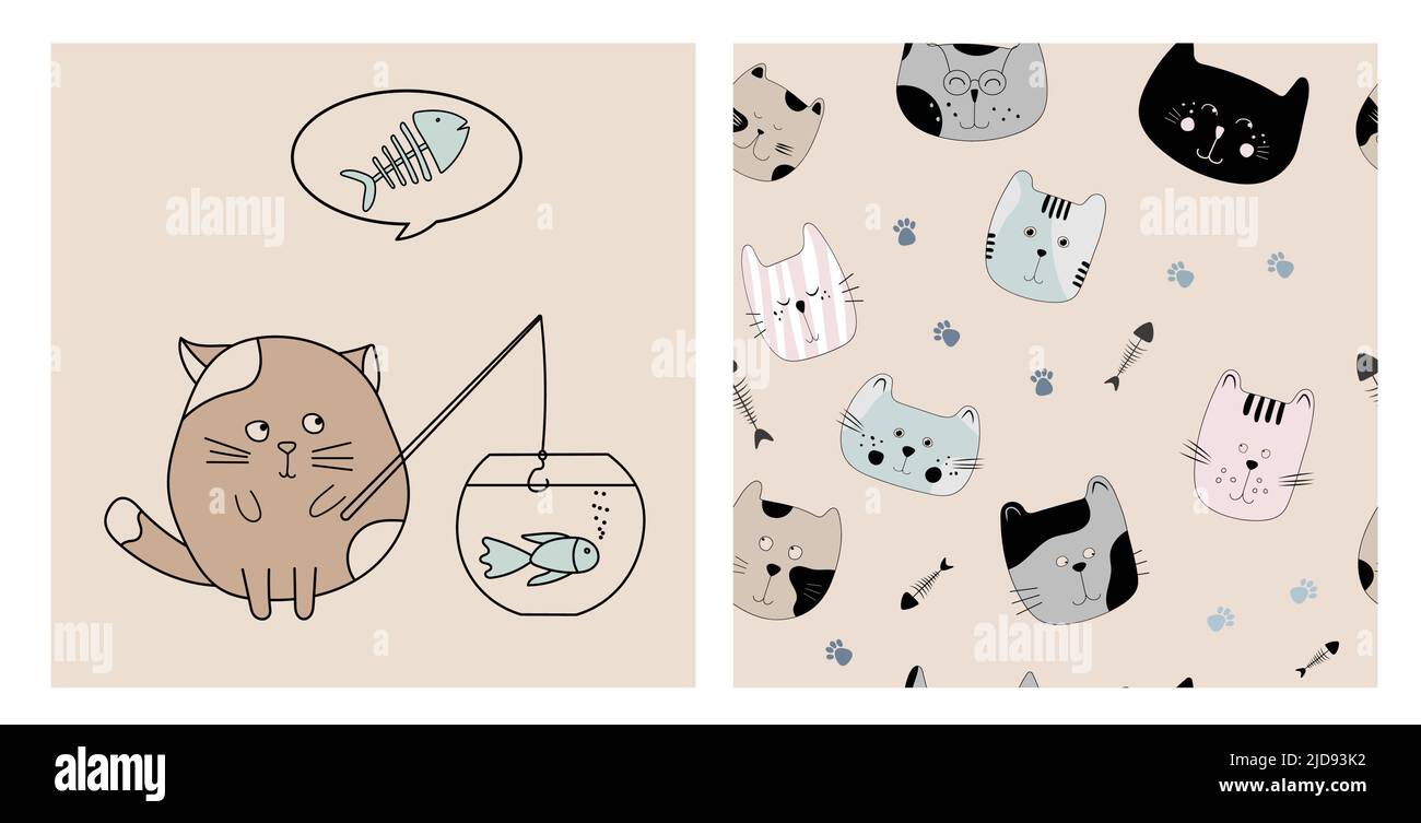 Cute meow cat vector Stock Vector Image & Art - Alamy