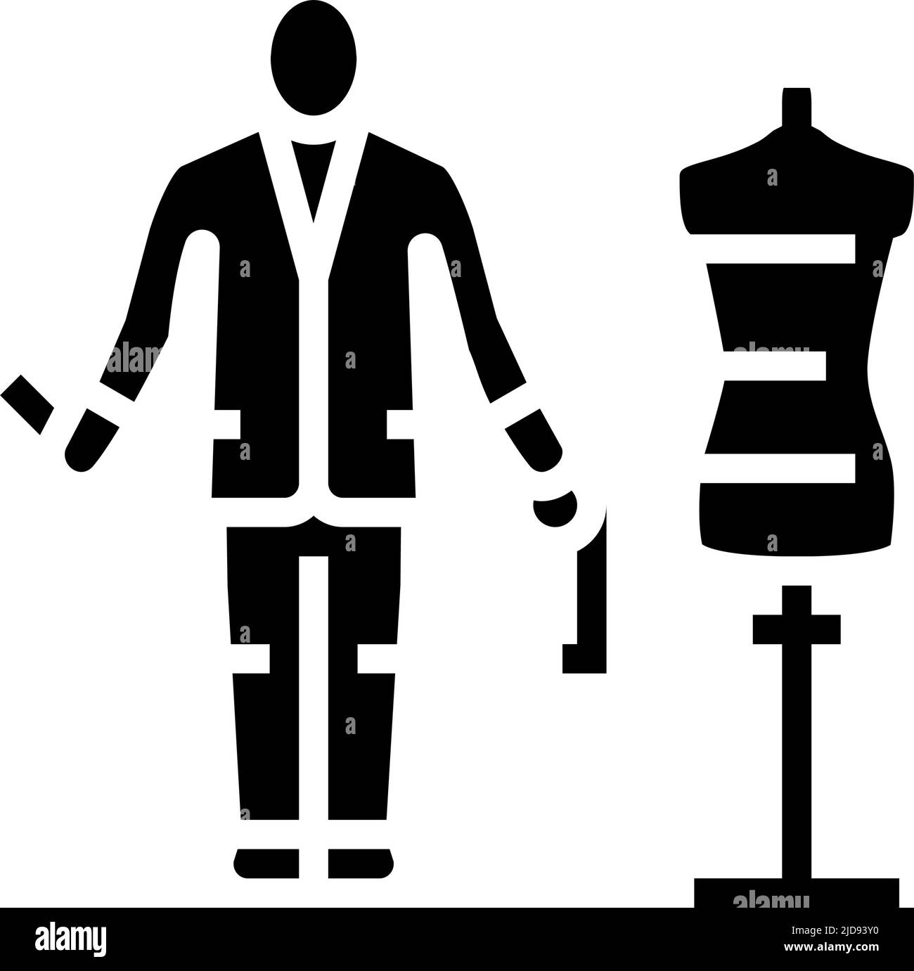tailor business glyph icon vector illustration Stock Vector Image & Art ...