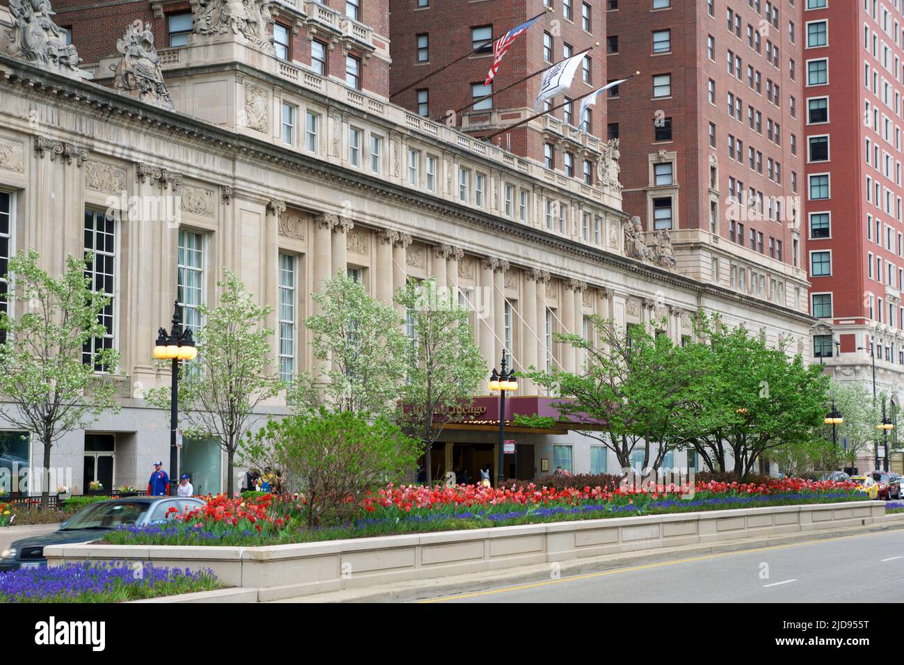 CHICAGO, ILLINOIS, UNITED STATES - 12 May 2018: Exterior view of the Hilton Chicago. Stock Photo