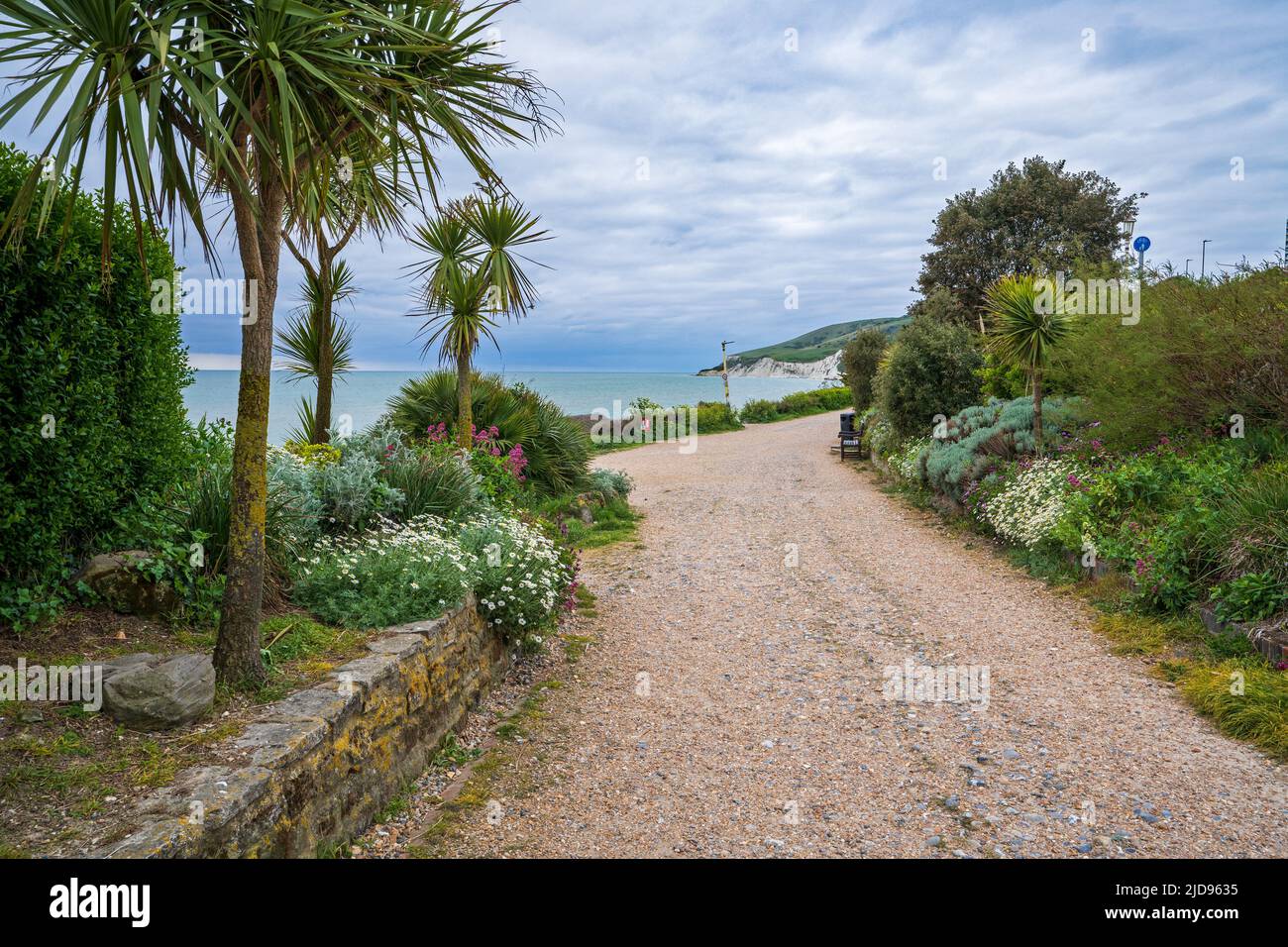 Walk to Holywell beach, Eastbourne, East Sussex, England, Uk Stock Photo