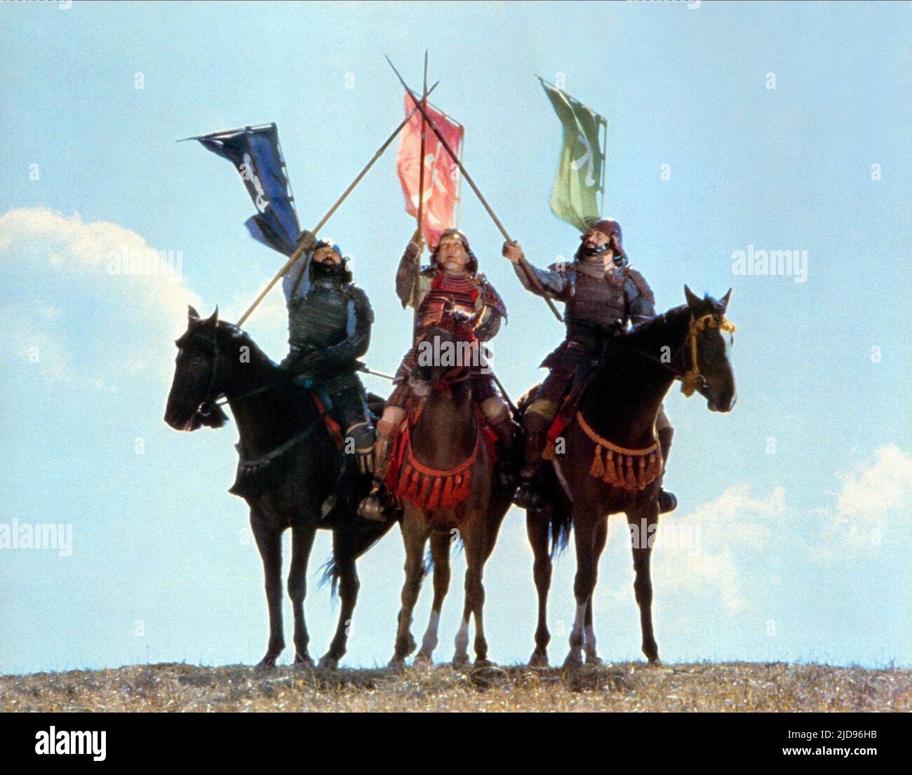 SAMURAI WARRIORS ON HORSES, KAGEMUSHA, 1980, Stock Photo