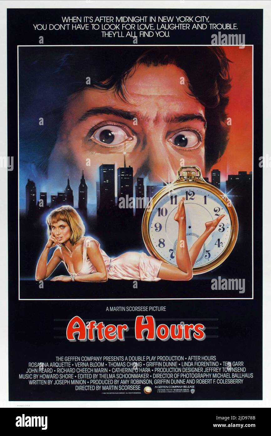 DUNNE,POSTER, AFTER HOURS, 1985, Stock Photo