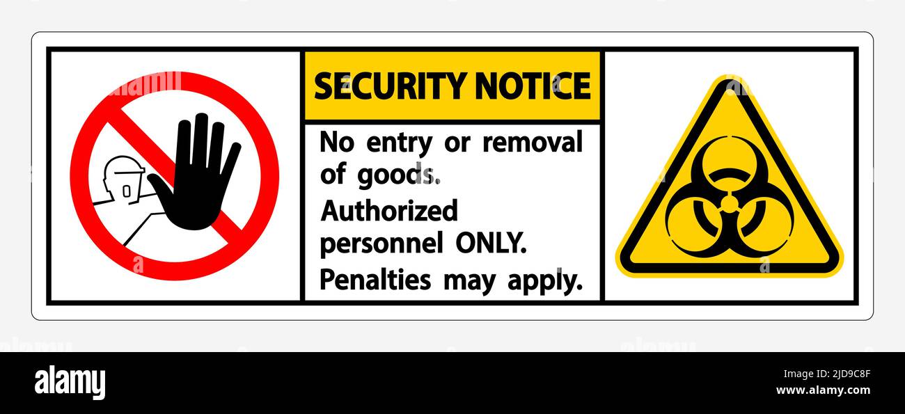Security Notice Quarantine Holding Area Sign Isolated On White ...