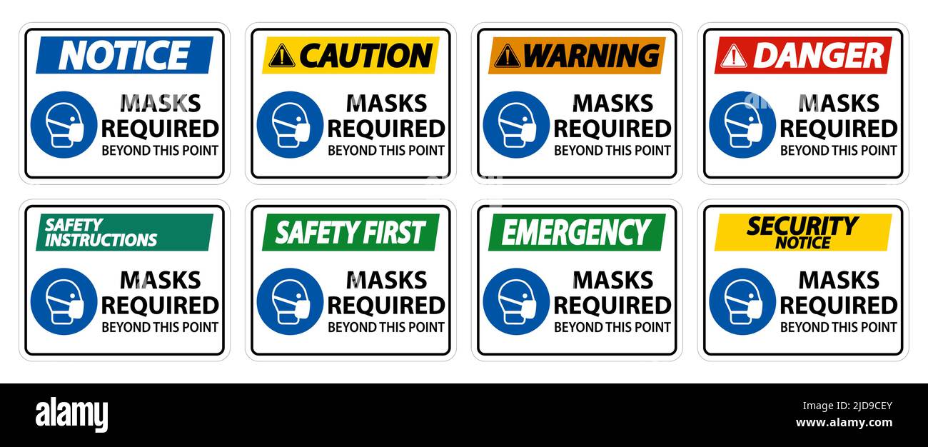 Masks Required Beyond This Point Sign Isolate On White Background ...