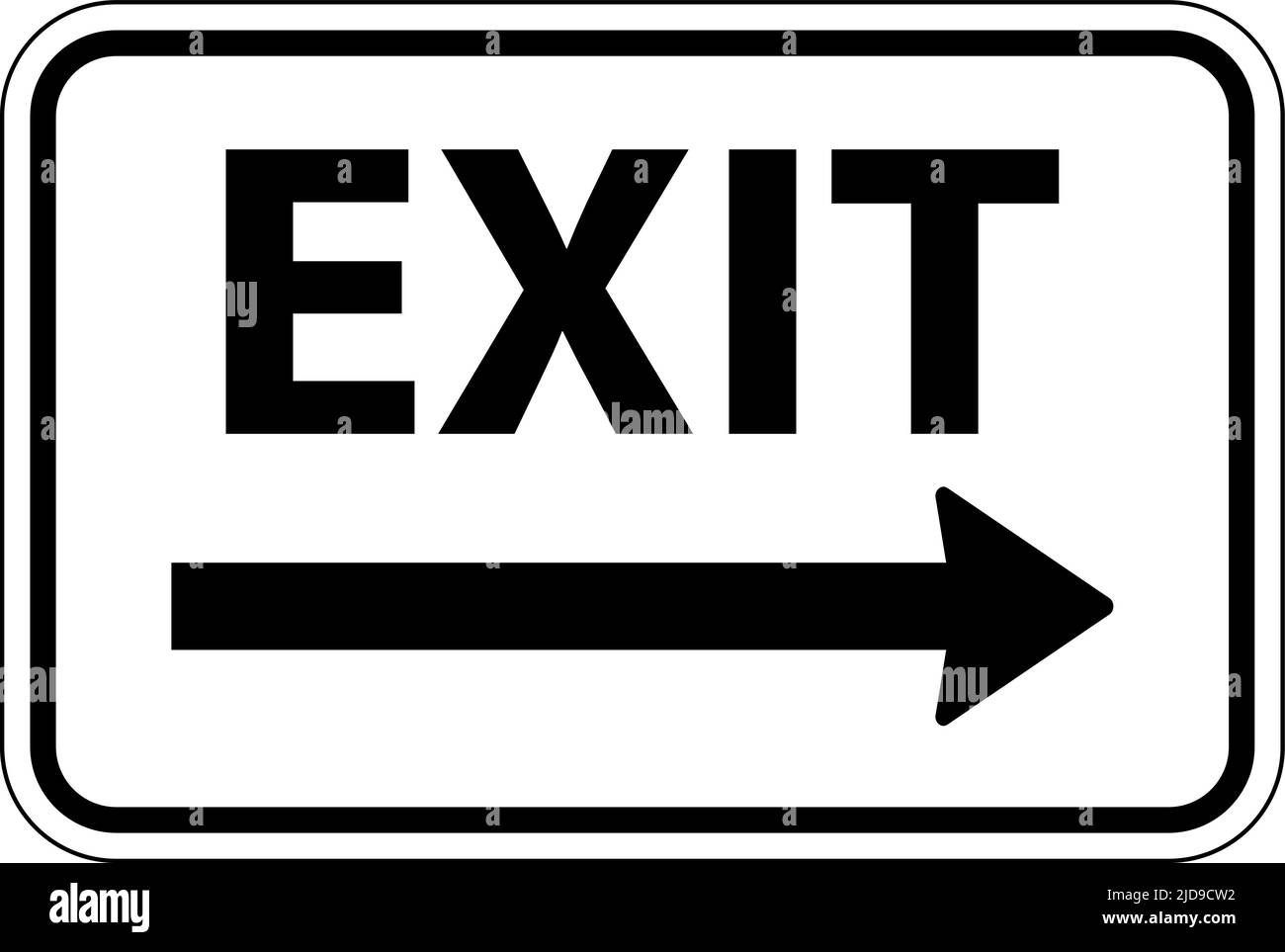 Exit Right Arrow Sign On White Background Stock Vector