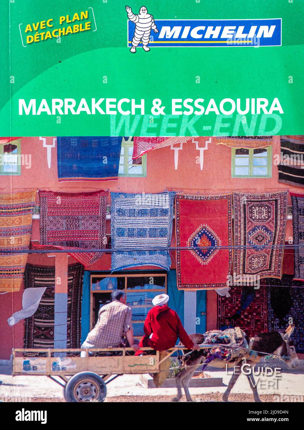 Michelin travel Green guide in French - Morocco, Marrakech and Essaouira - cover Stock Photo