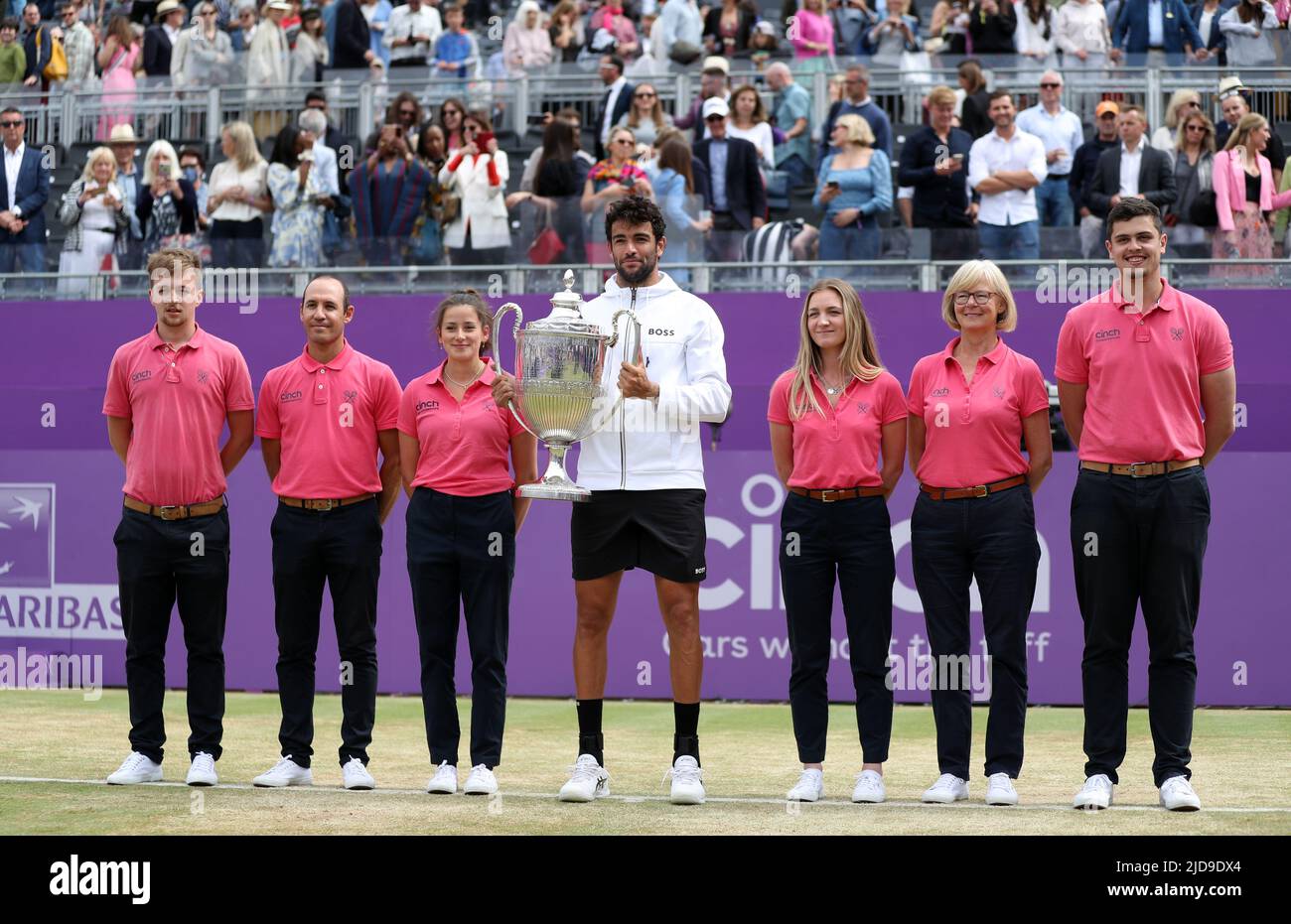 Matteo Berrettini celebrates winning the final of the cinch