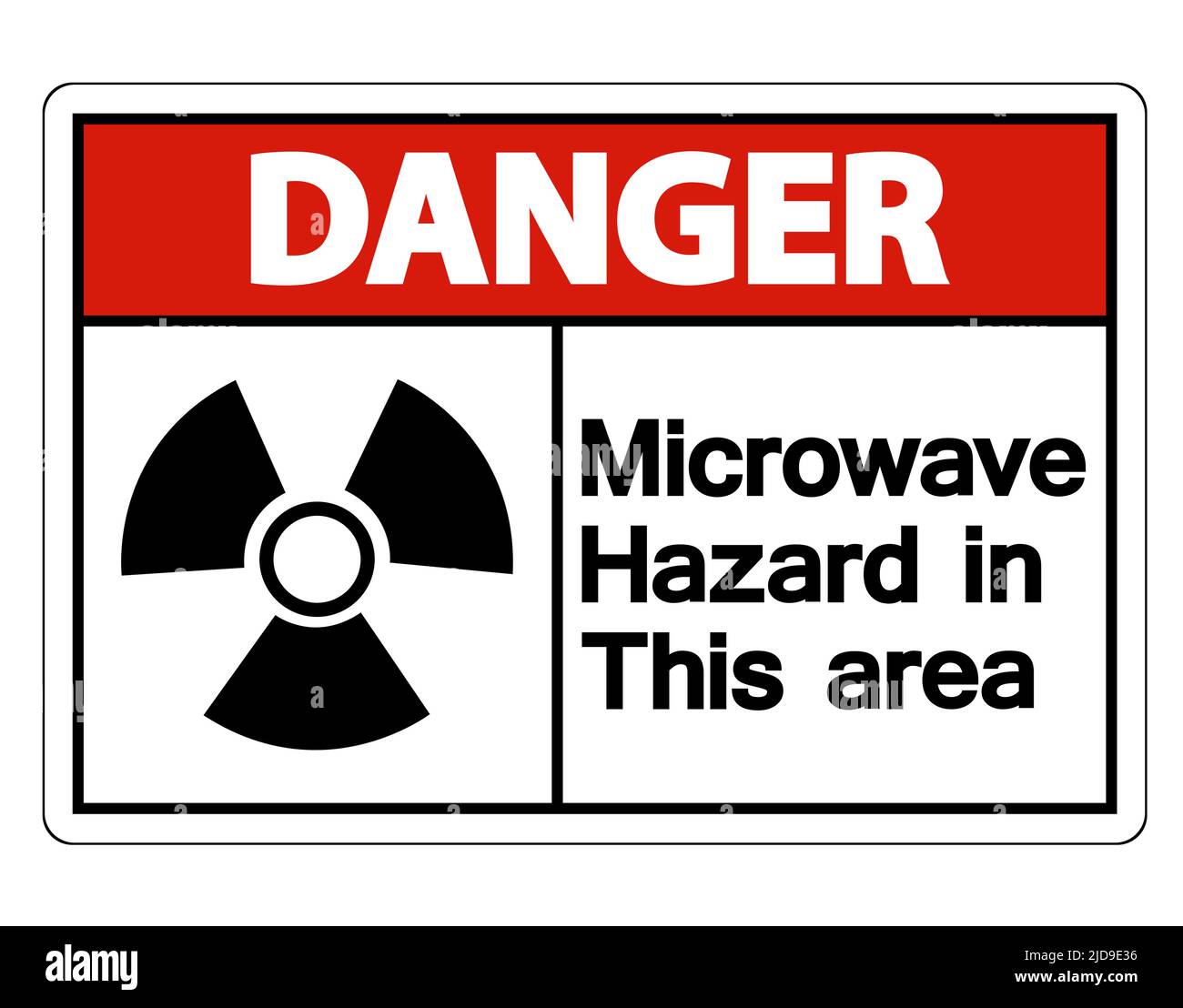 Danger Microwave Hazard Sign on white background,Vector llustration