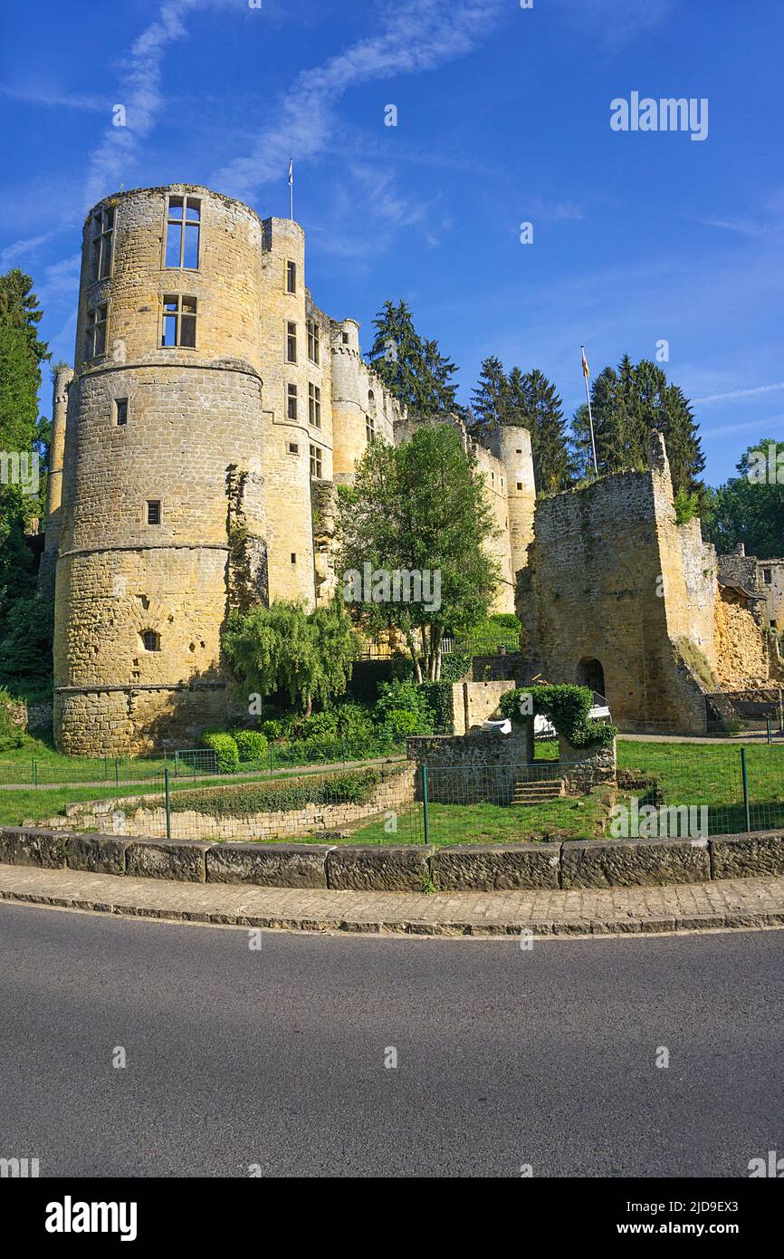 Ruin of Beaufort Castle, Beaufort, Canton of Echternach, Grand Duchy of Luxembourg, Europe Stock Photo