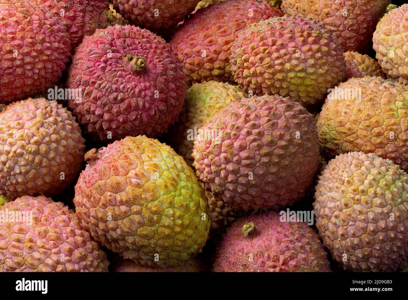 Macro view of lyche fruit Stock Photo