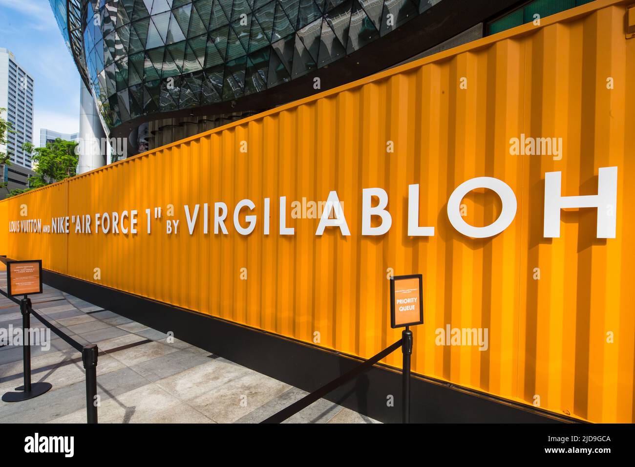 Louis Vuitton x Nike Air Force 1 Exhibition by Virgil Abloh digital exhibition in Singapore. 2022. Stock Photo