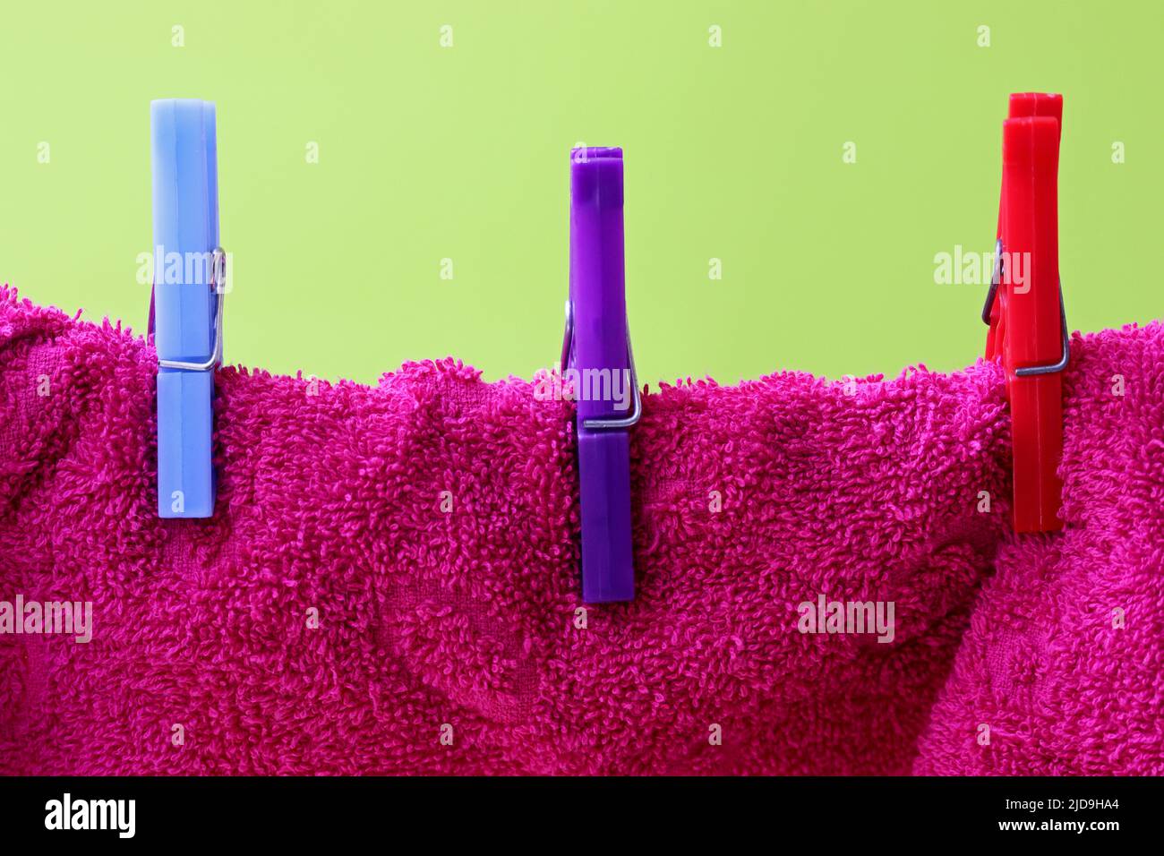 drying laundry drying on a clothesline Stock Photo Alamy