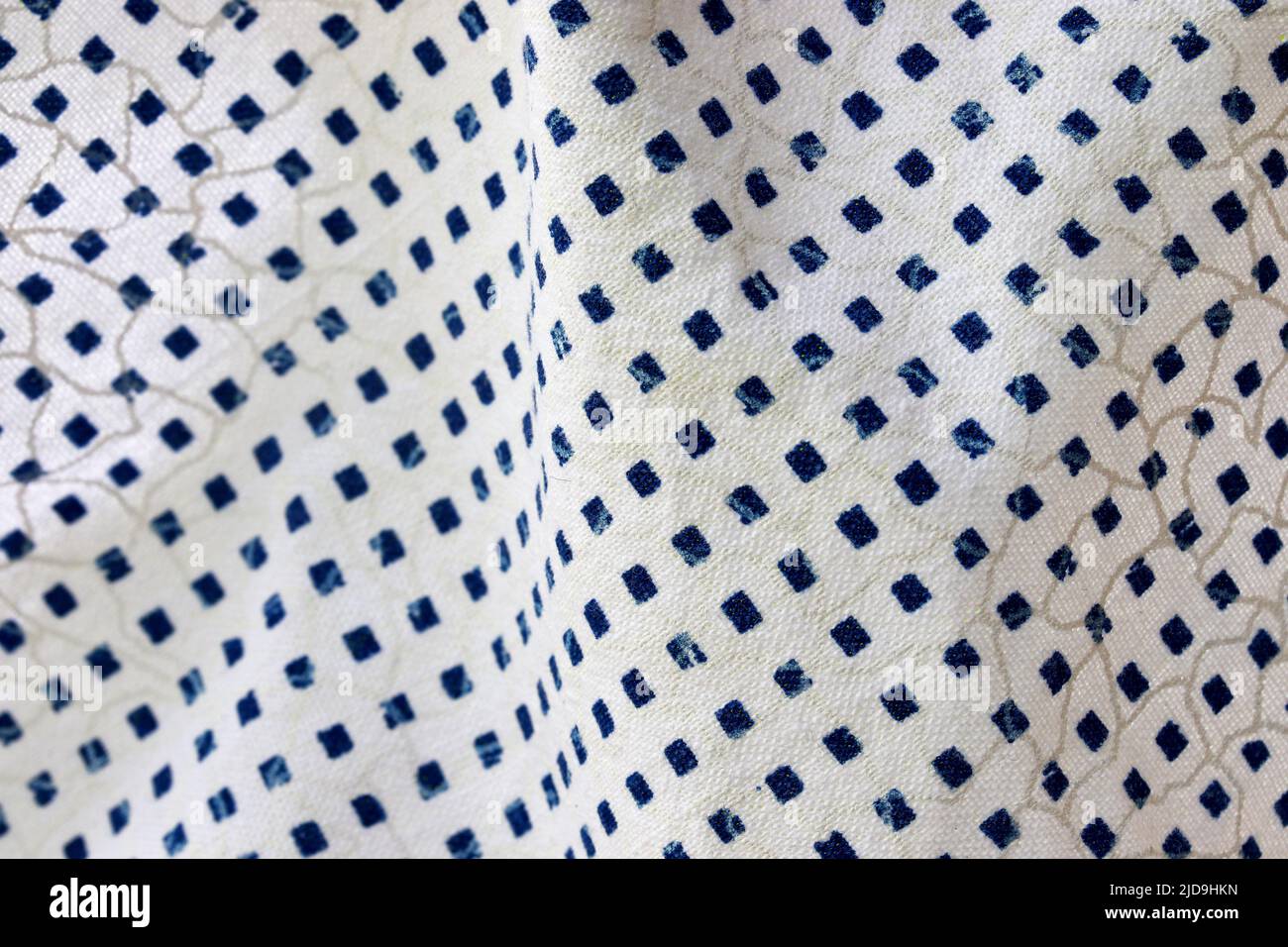 Abstract blue fabric background with dots Stock Photo Alamy