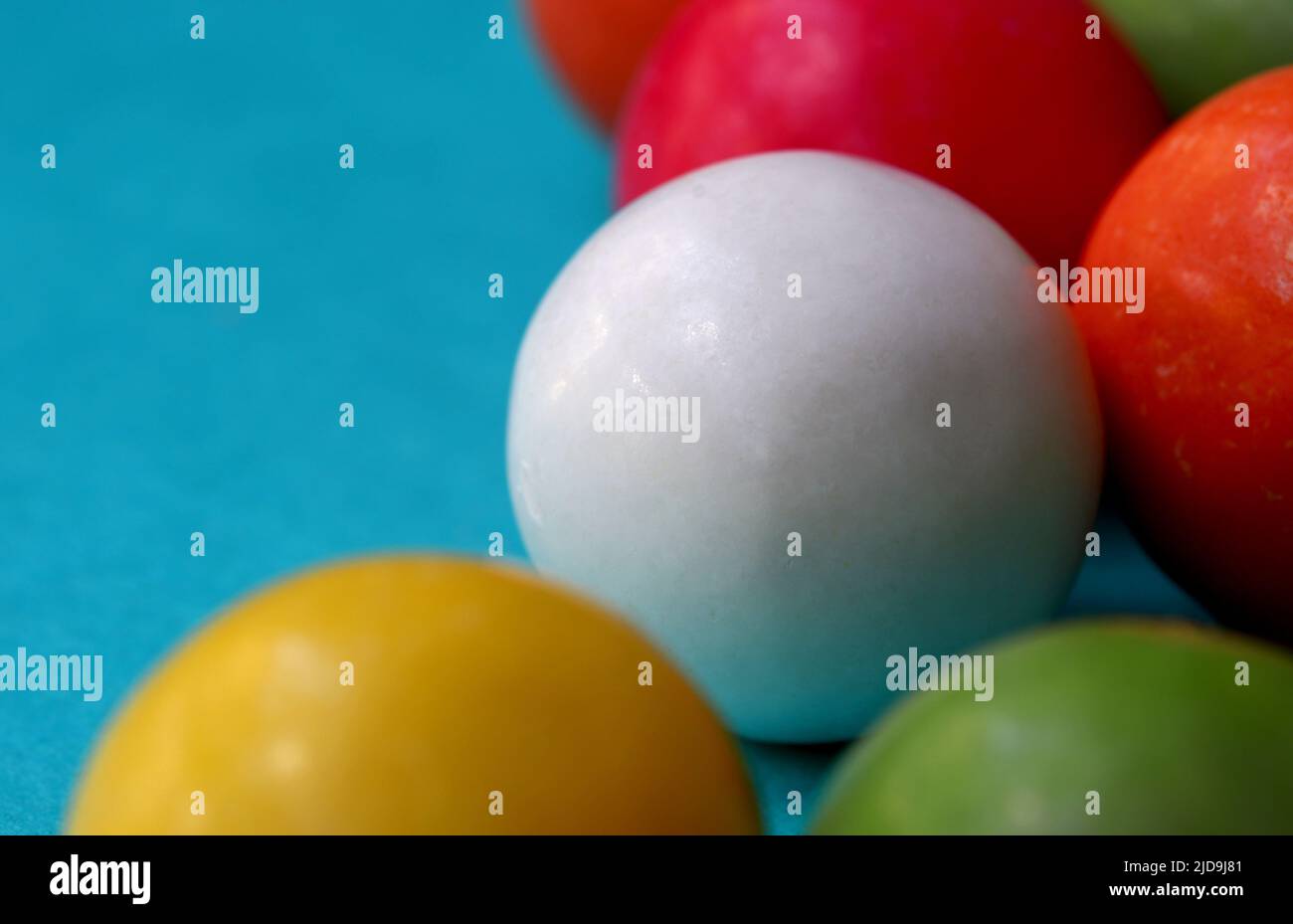 close-up colorful gum balls in the background Stock Photo
