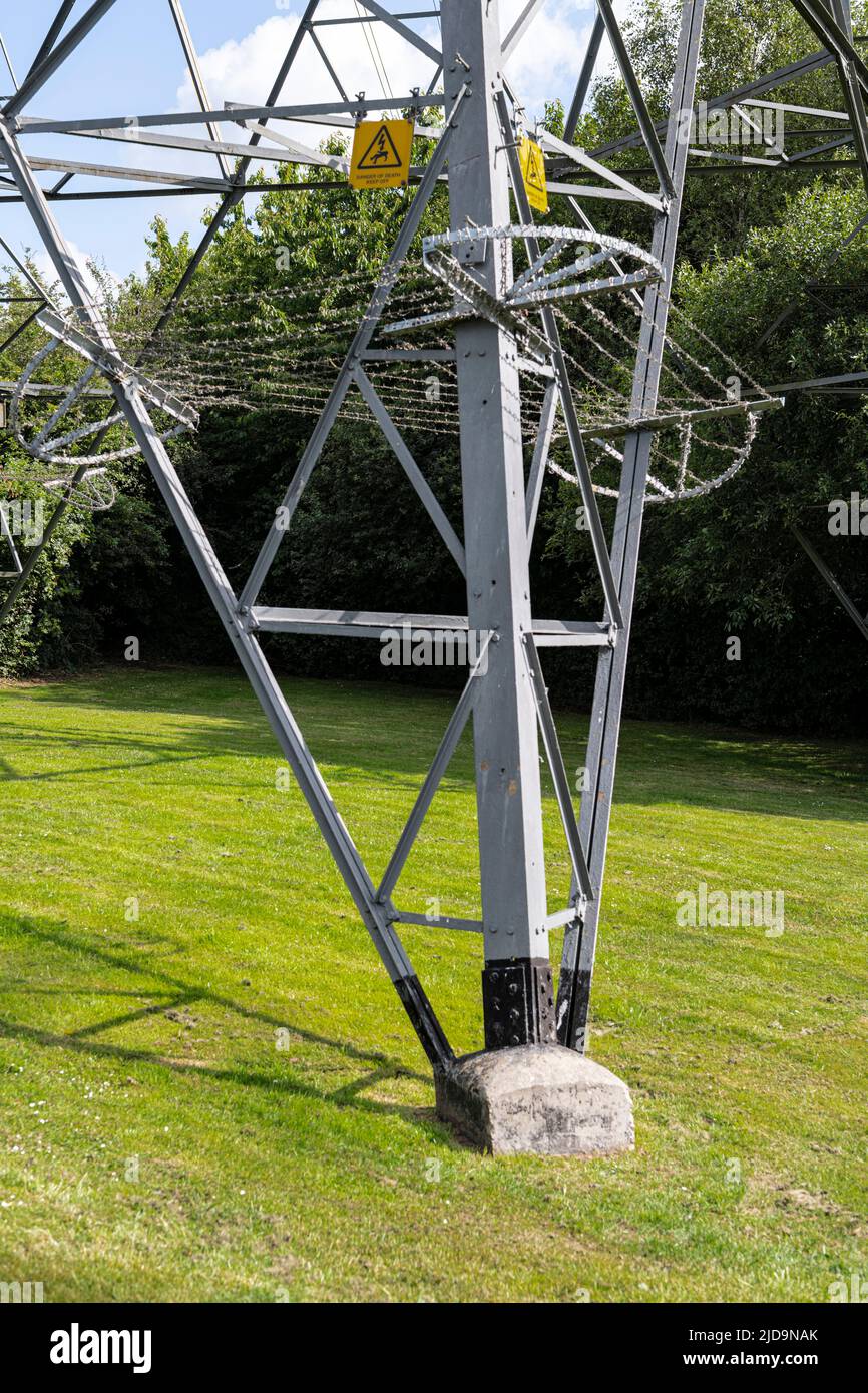 Electric pylon foot Stock Photo