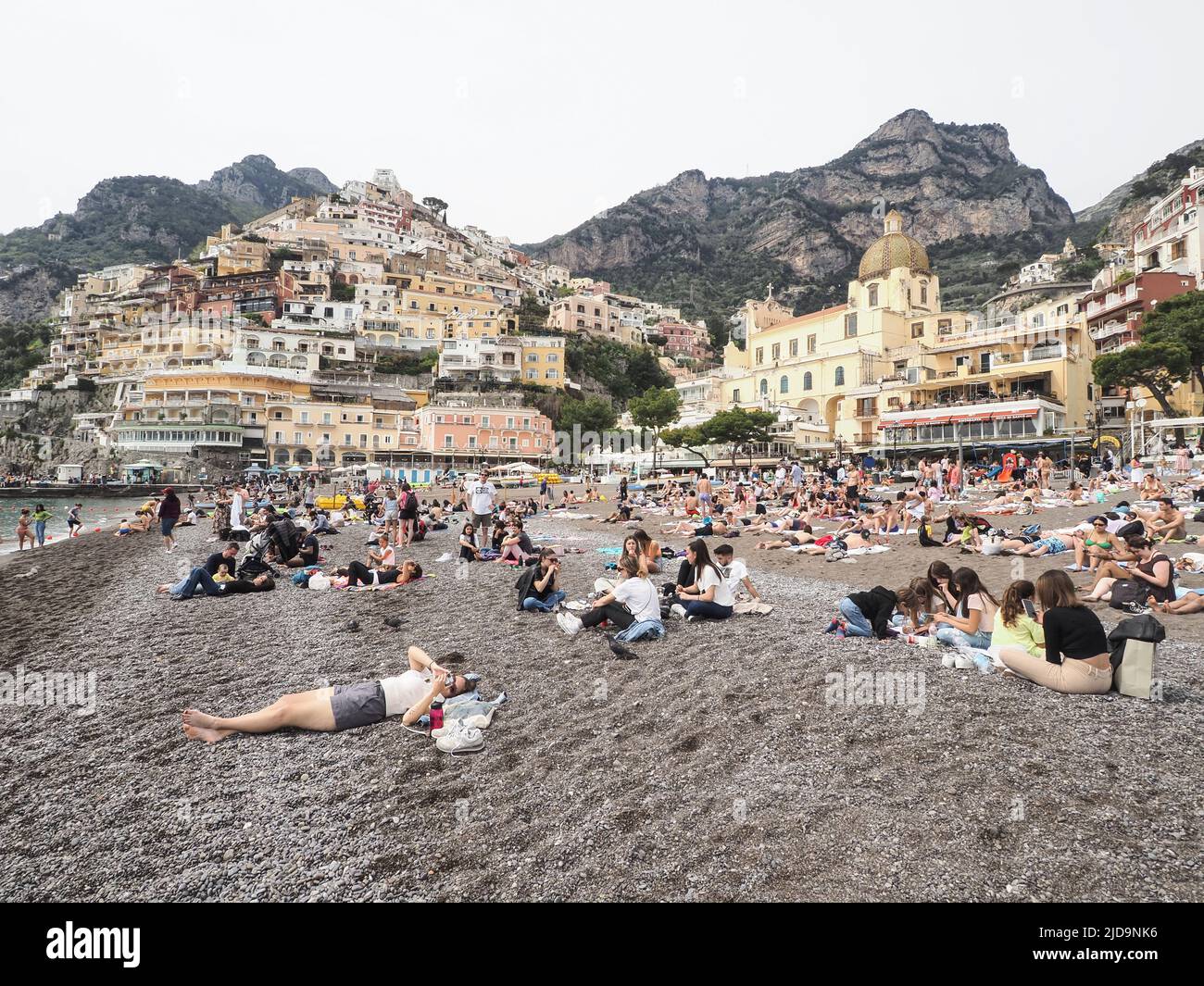 Positano, view from the beach Stock Photo - Alamy