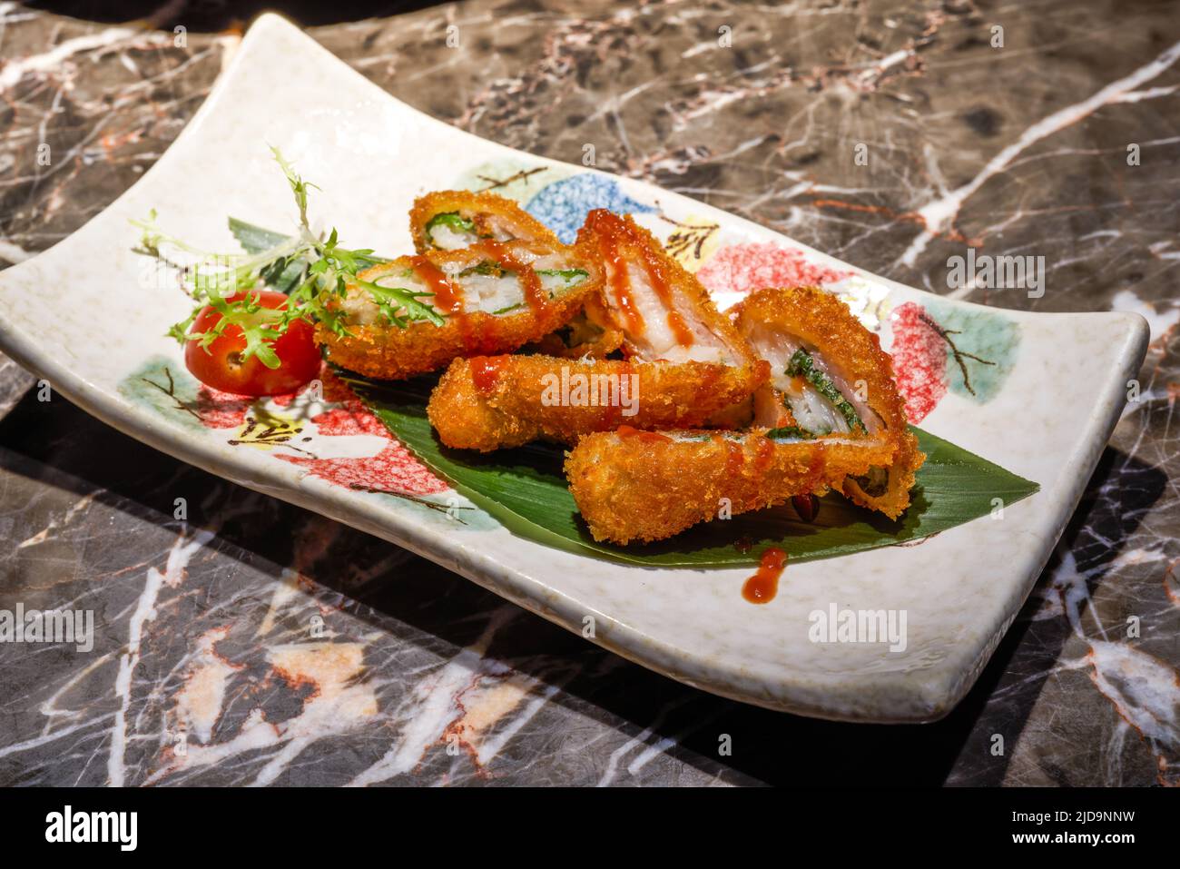 A delicious Japanese dish, fried crab stick tempura Stock Photo Alamy