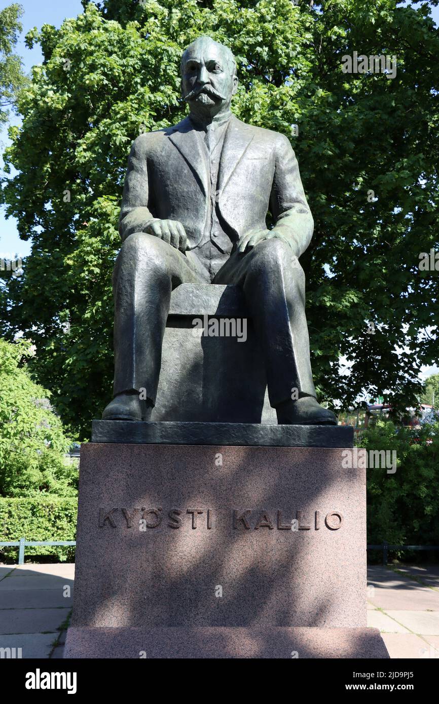 Statue of President Kyösti Kallio in front of Finnish Parliament in ...