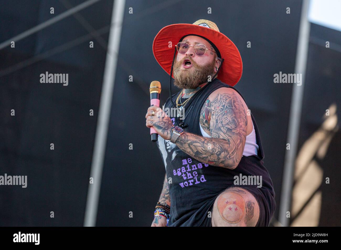 Teddy Swims (Jaten Dimsdale) at Bonnaroo Music and Arts Festival on June 18, 2022, in Manchester
