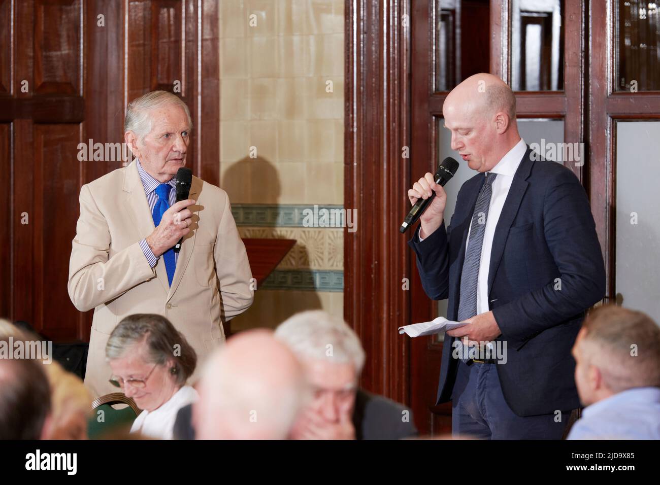 Norman Scott (Josiffe) and Harry Mount at the Oldie Literary Lunch, The