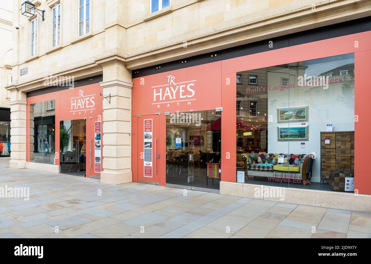 TR Hayes - Bath's Largest Furniture store a temporary pop-up shop in Southgate Shopping Centre, City of Bath. Somerset, England, UK Stock Photo