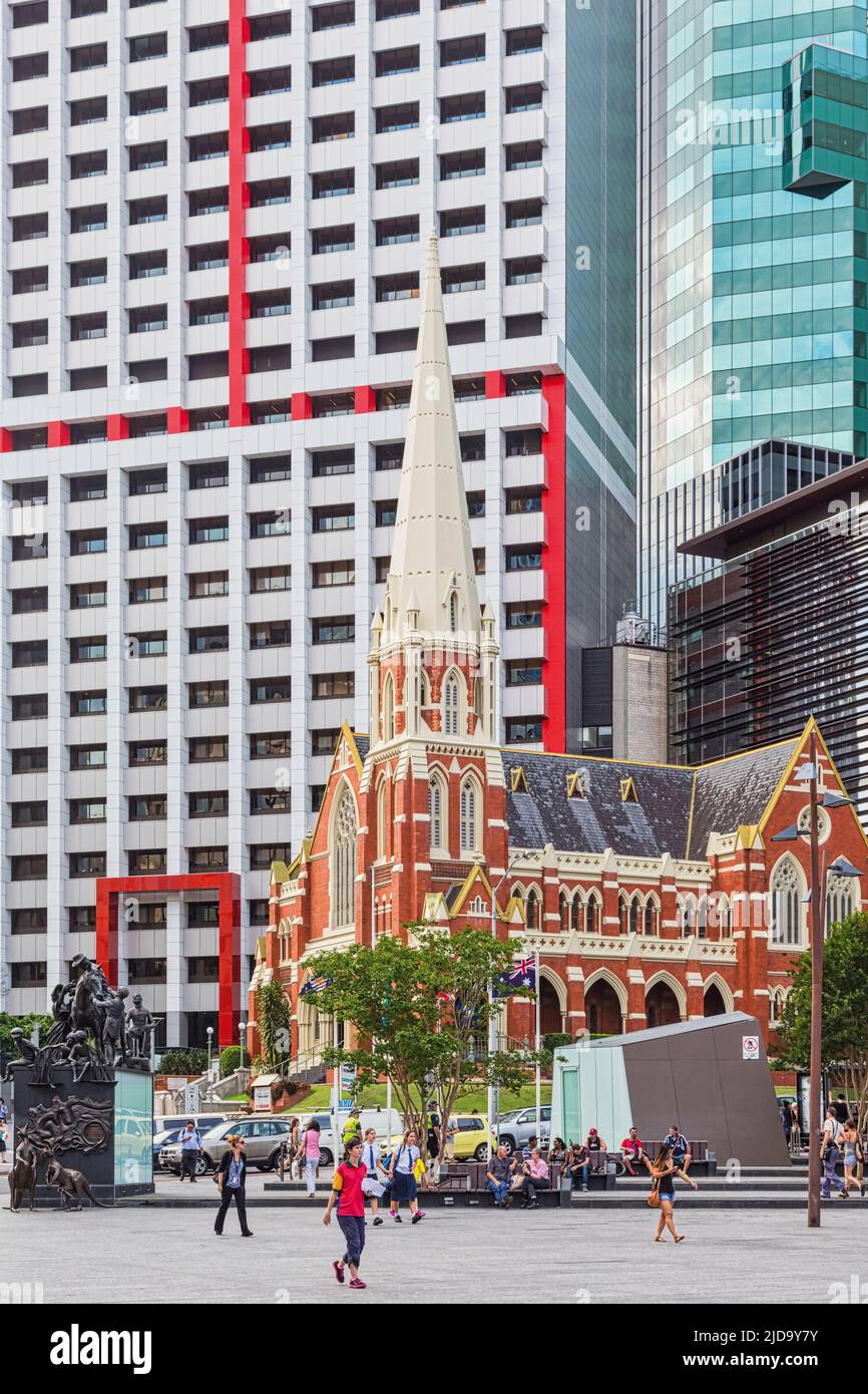Heritage-listed Victorian Gothic style Albert Street Uniting Church, Brisbane, Queensland, Australia.  It was built between 1888-1889. Stock Photo