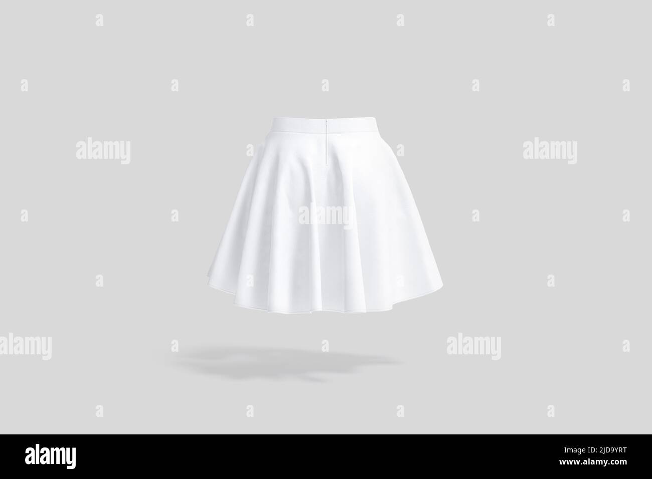 Blank white women mini skirt mockup, gray background Stock Photo - Alamy