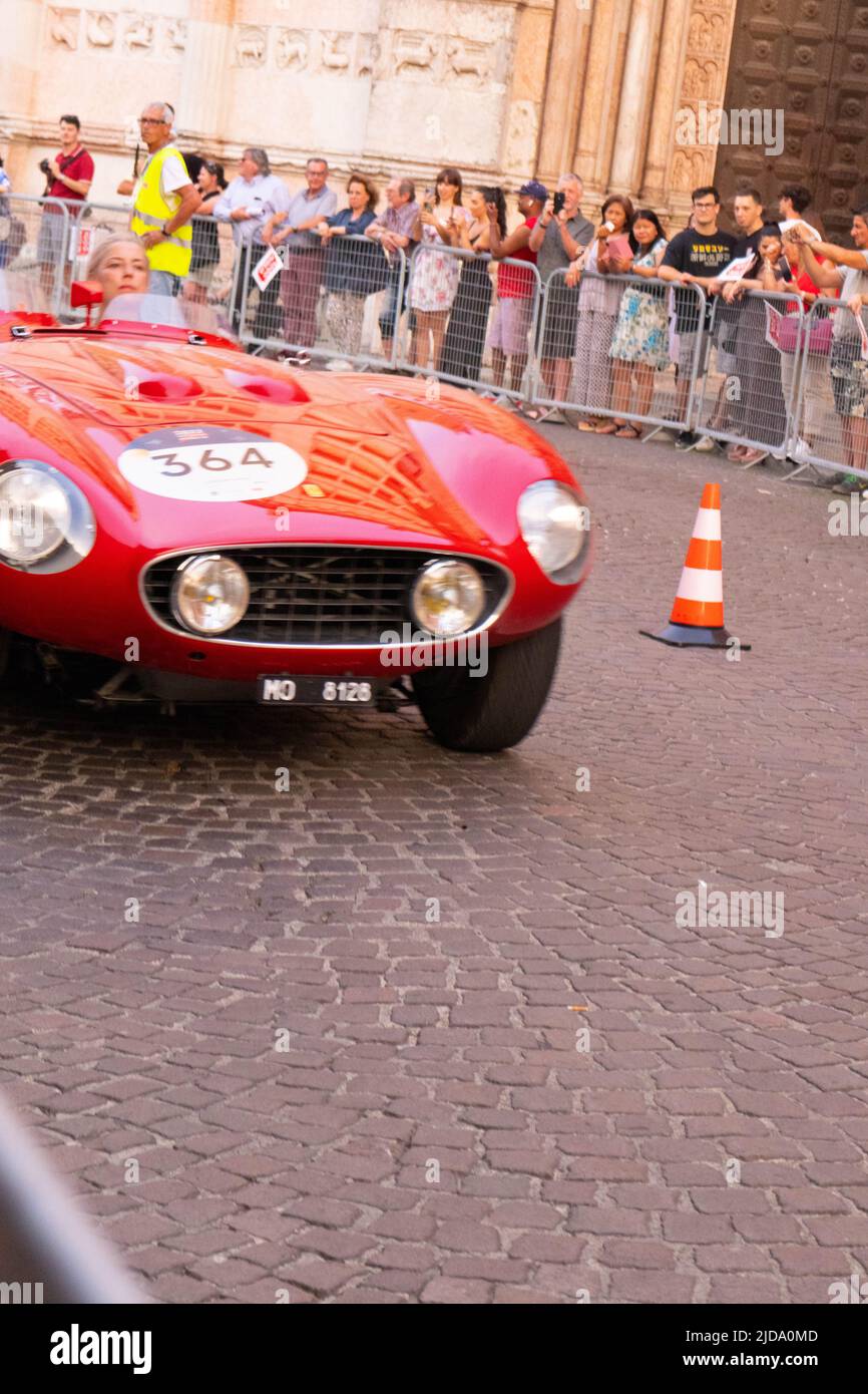 Parma, Italiy 06, 18, 2022 Classic car race Mille Miglie 2022