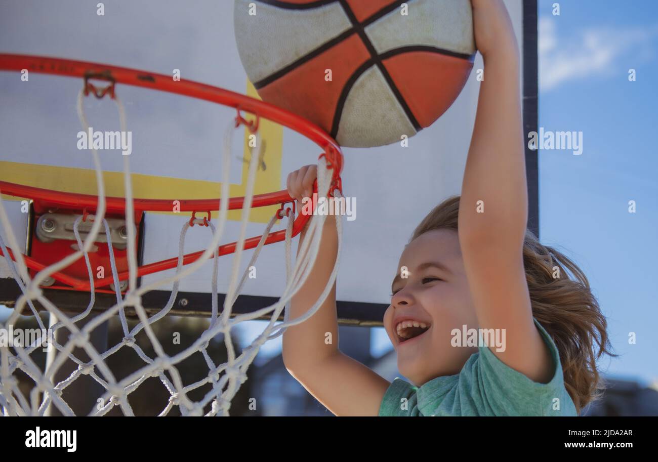 Kids playing basketball. Child sport activity. Kid sportsman Stock Photo Alamy