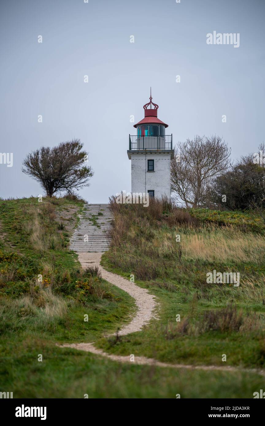 Leuchtturm an der Dänischen Nordküste Stock Photo