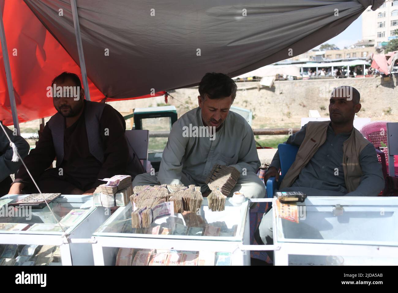 Kabul, Afghanistan. 19th June, 2022. Afghan dealers wait for customers