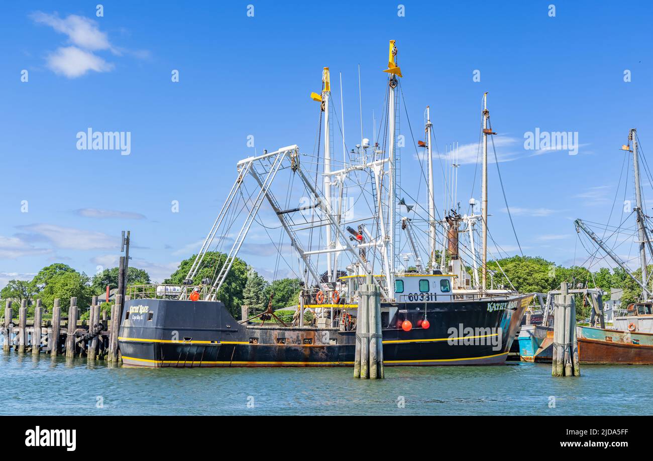 Fishing boat Kathy Rose in dock in Greenport, NY Stock Photo Alamy