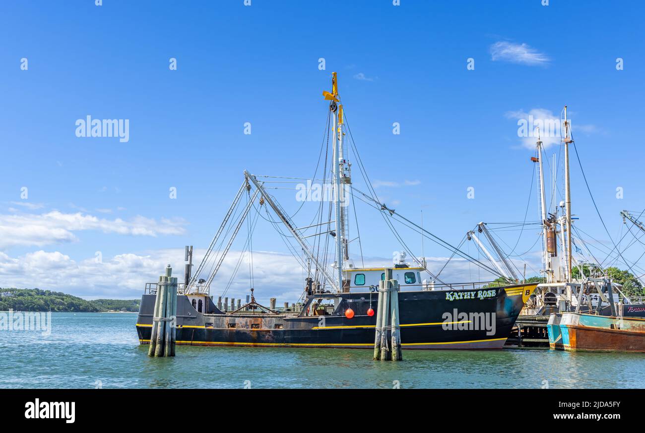 Fishing boat Kathy Rose in dock in Greenport, NY Stock Photo Alamy