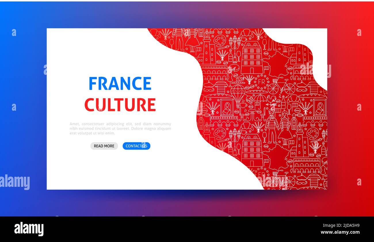 France Landing Page Stock Vector