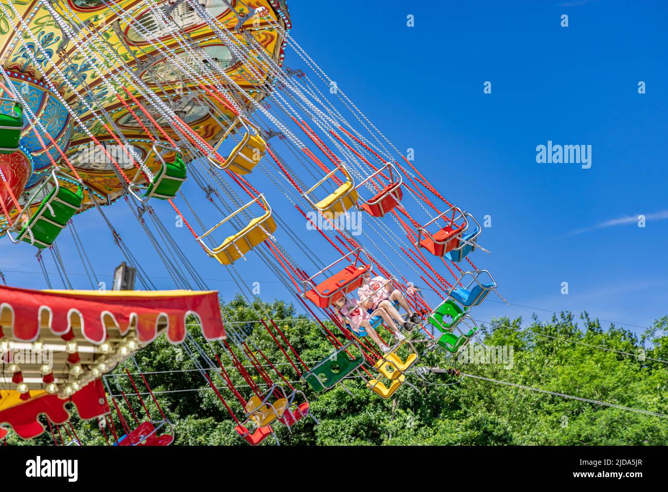 detail image of a carnival ride Stock Photo