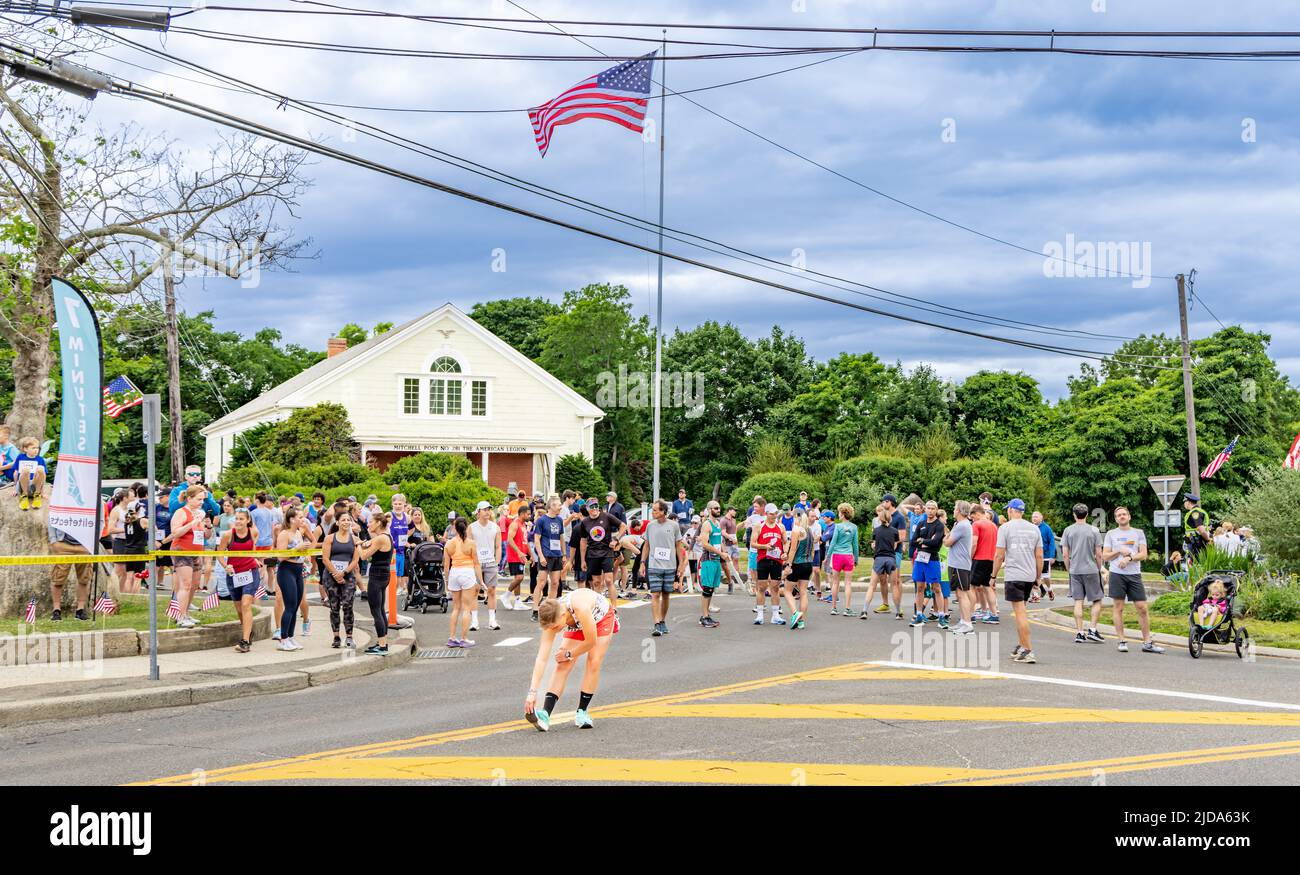 Runner at the 43rd annual shelter island 10k and 5k run/walk Stock Photo