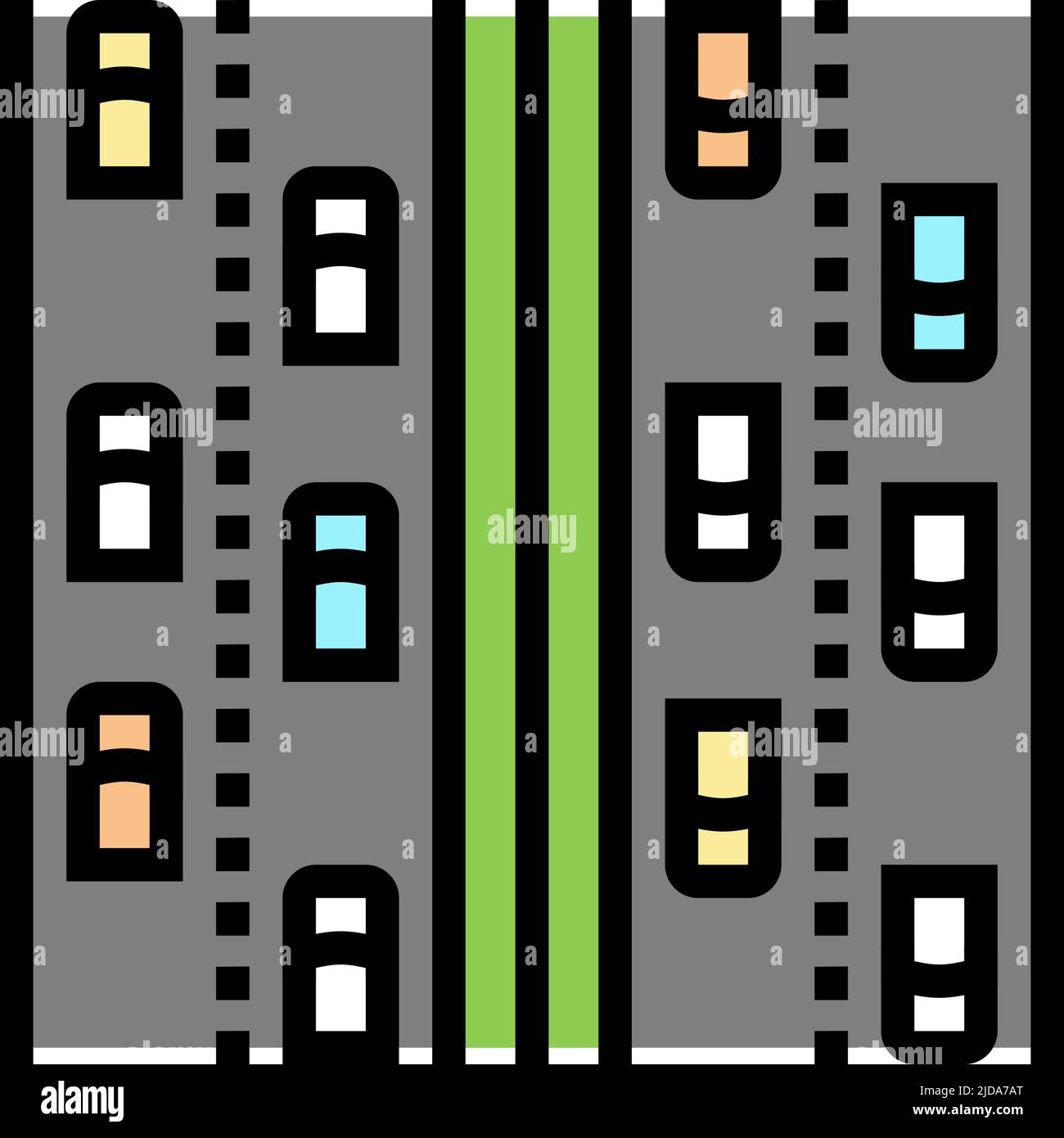 highway road color icon vector illustration Stock Vector Image & Art ...