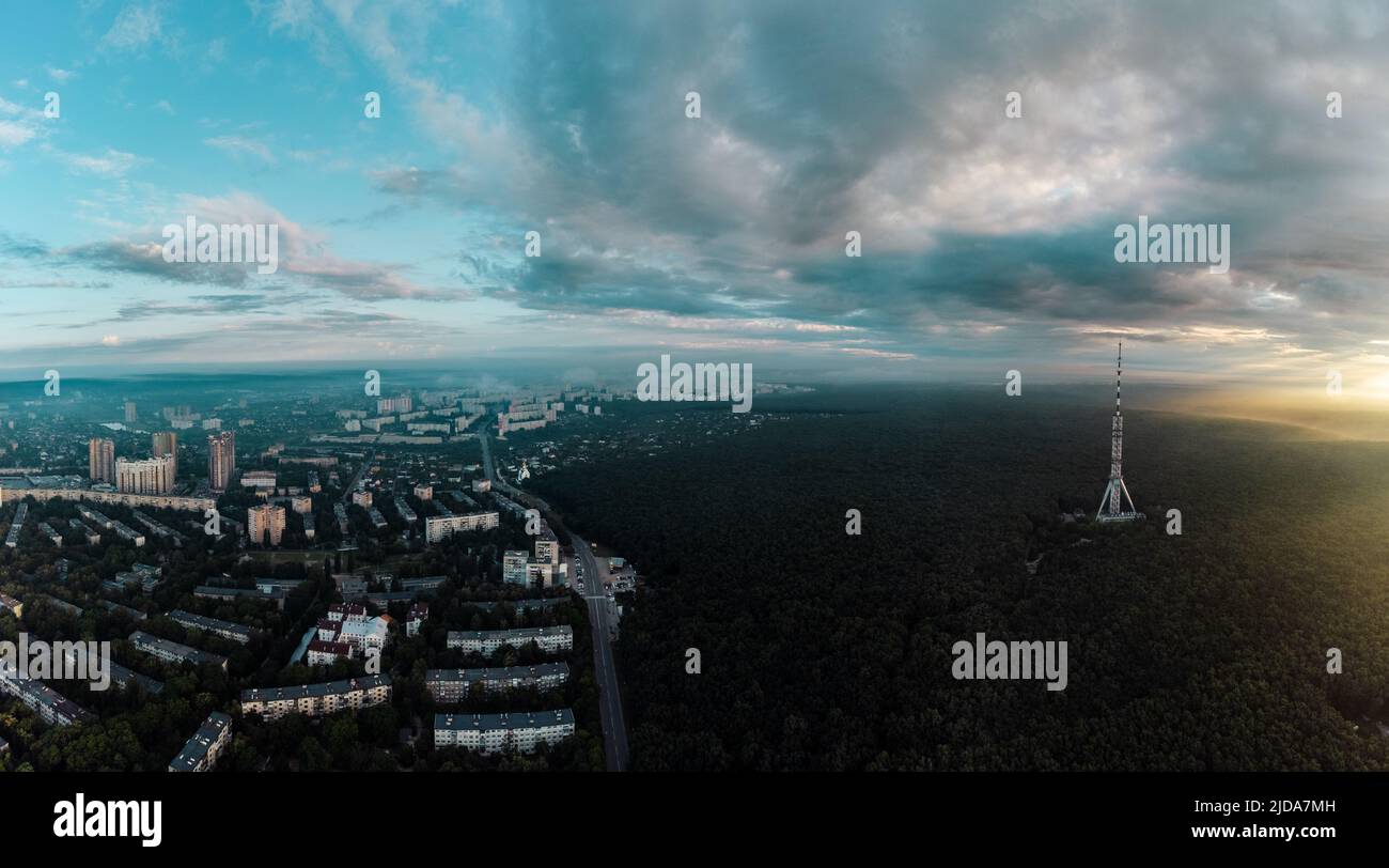 Aerial view sunrise sun shining hi-res stock photography and images - Alamy