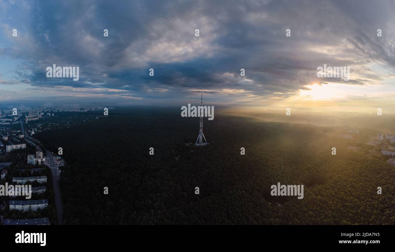 Aerial view sunrise sun shining hi-res stock photography and images - Alamy