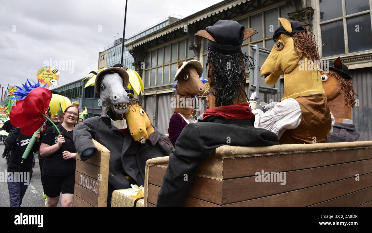 Manchester, UK, 19th June, 2022. Holidaying horses in the 'Power of the ...
