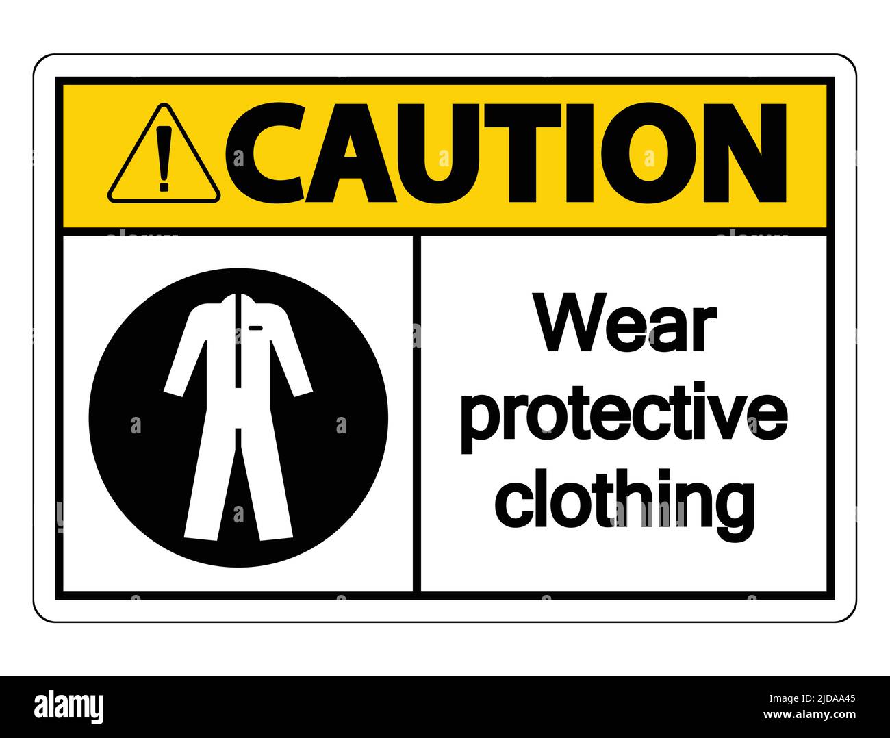 Caution Wear protective clothing sign on white background,vector