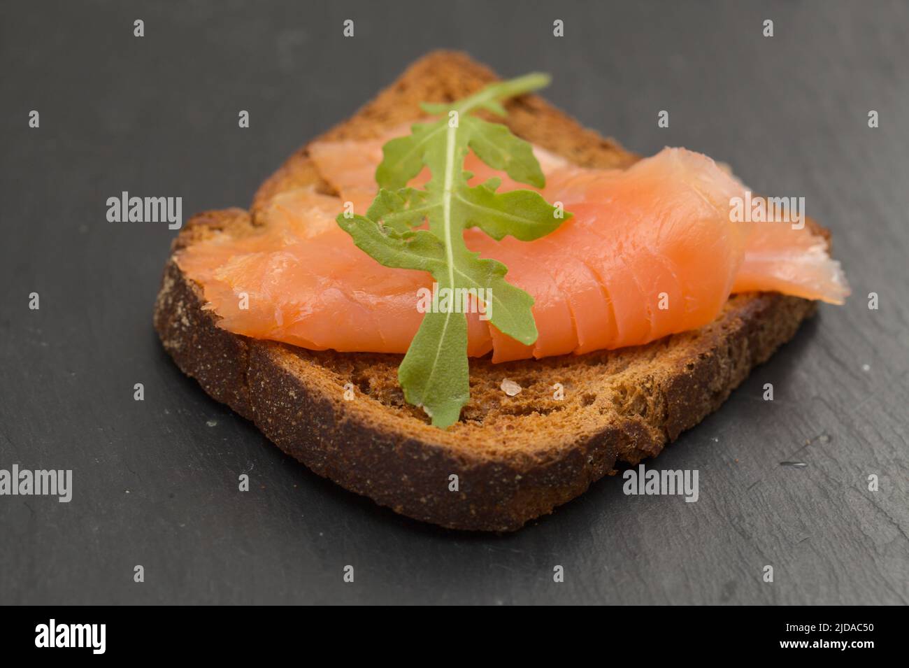 thin slices of Smoked salmon Stock Photo Alamy
