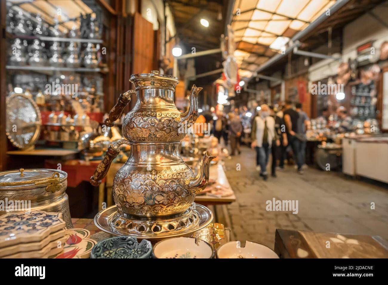 Coppersmith Bazaar of Gaziantep, Turkey. Stock Photo