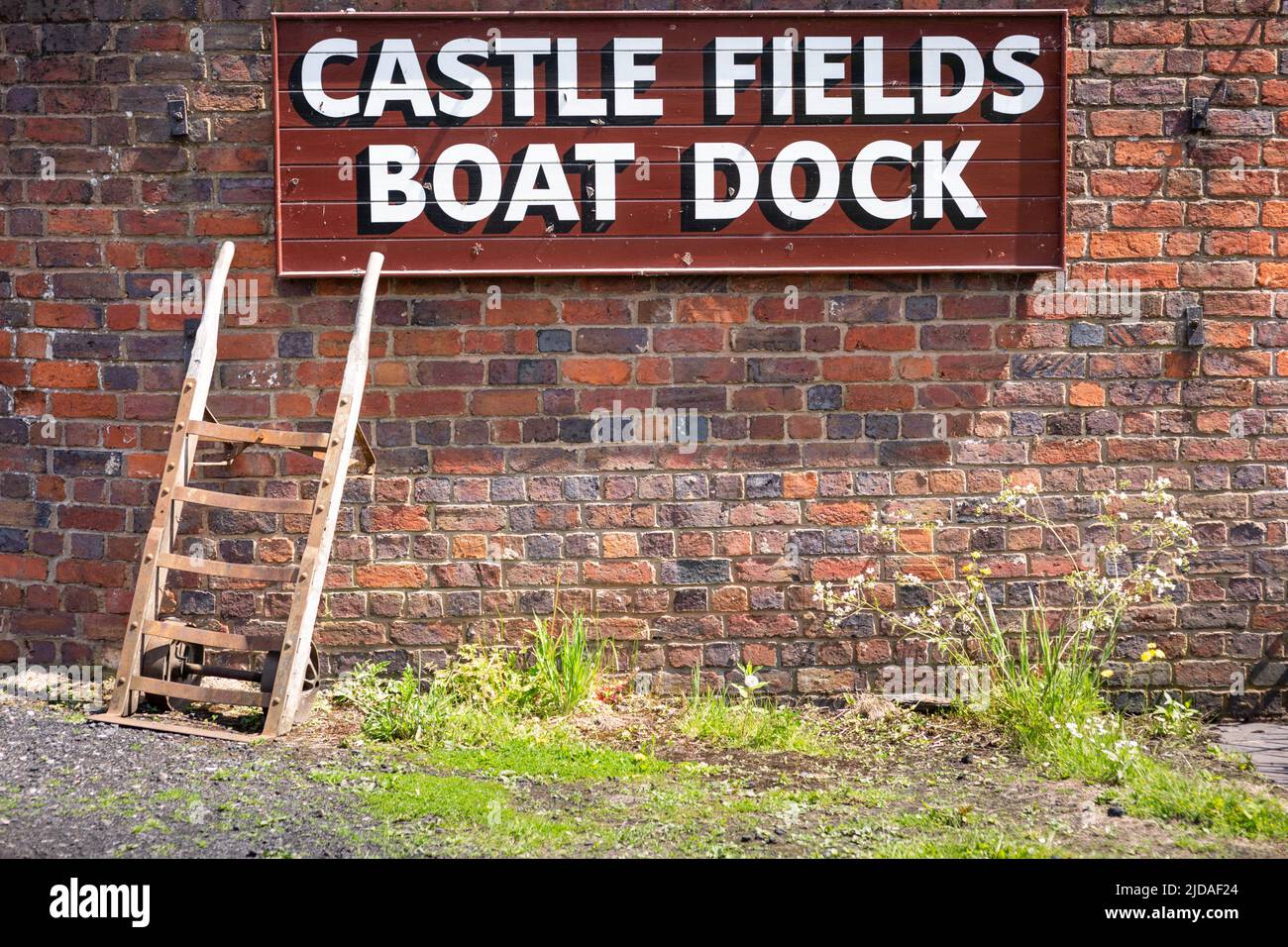 Castle Fields boat dock, the Black Country Living Museum, West Midlands UK 2022 Stock Photo