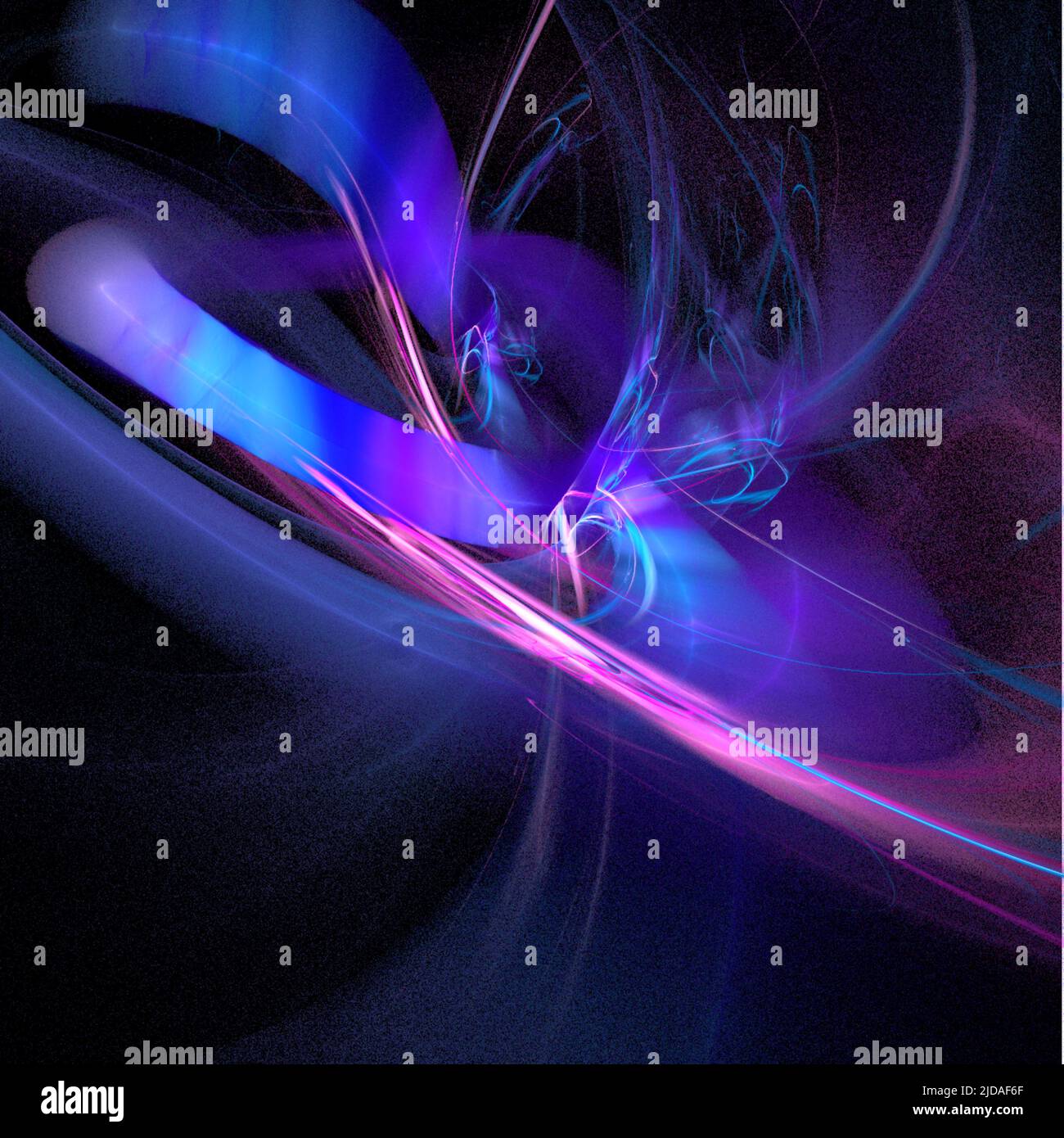 bright abstract linear background, pink and blue digital drawing on black, graphic, design Stock Photo