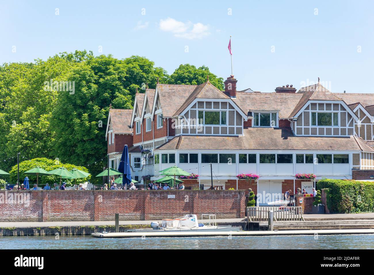 Leander Rowing Club on River Thames, Henley-on-Thames, Oxfordshire, England, United Kingdom Stock Photo